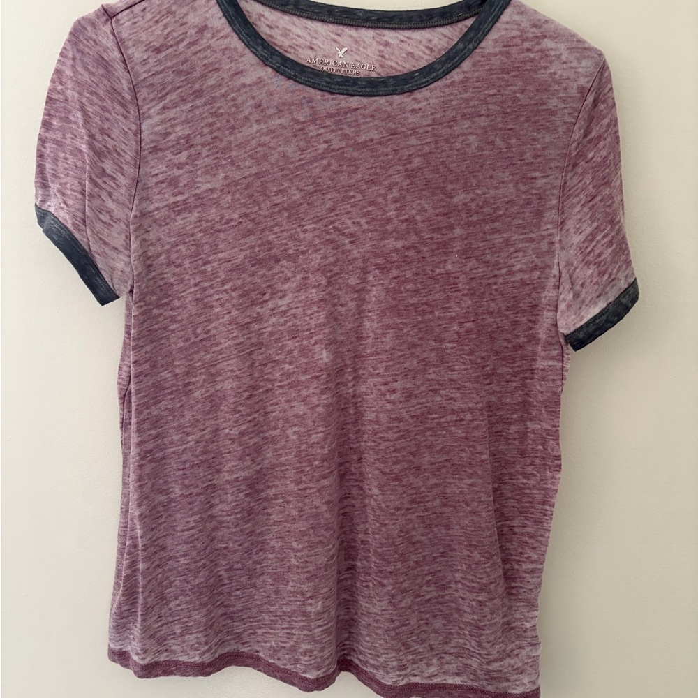 American Eagle Outfitters Maroon Heathered Tee